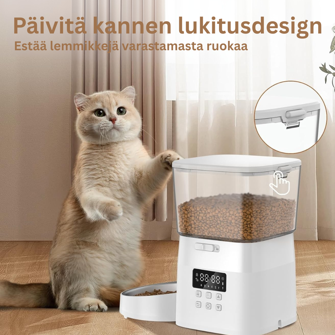 Lorvith™ | Älykäs Kissanruokinta – Annosohjattu 8-Kupin Jakaja Aikataululla