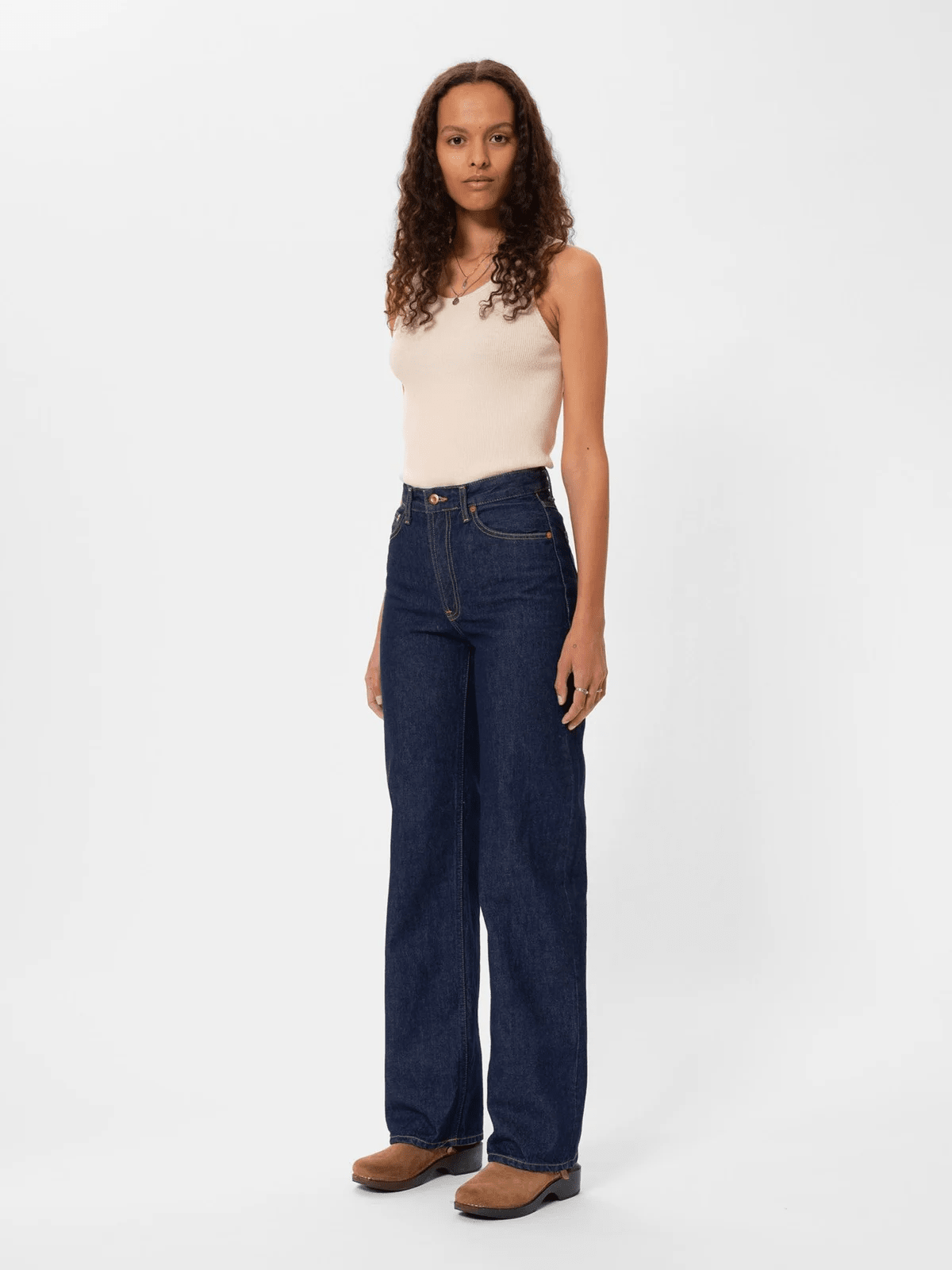 ג'ינס ארוך High Waisted לנשים Clean Eileen - Classic Blue