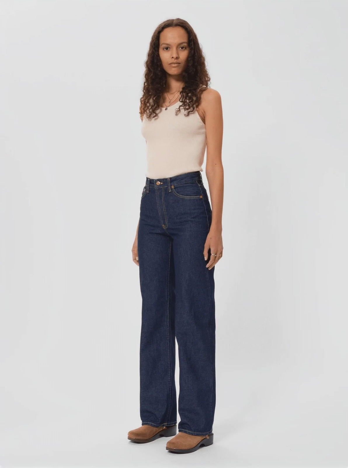 ג'ינס ארוך High Waisted לנשים Clean Eileen - Classic Blue